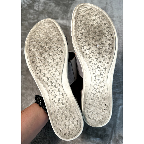 Linea Paolo Gray Leather Hidden Wedge Sandals Womens Size 8 - Picture 5 of 8